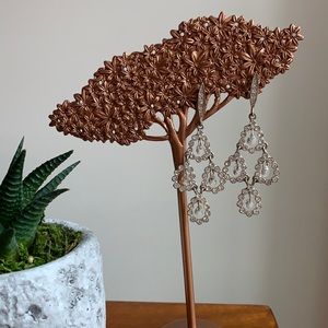 Crystal chandelier drop silver earrings ✨